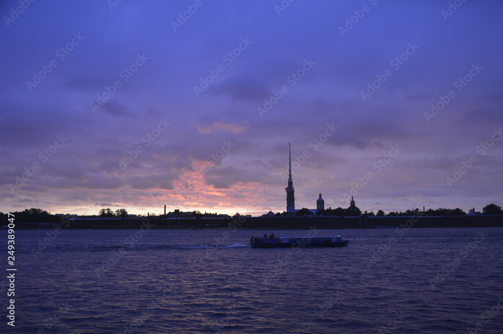 water, city, sunset, night, sky, sea, river, skyline, ship, port, boat, landscape, travel, cityscape, architecture, istanbul, petersburg, sunrise, dusk, harbour, panorama, evening, clouds, blue, russi