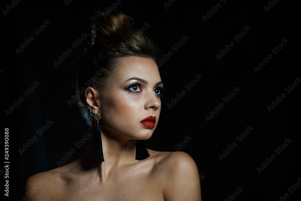 Studio portrait of a beauty brunette Studio portrait of a beauty brunette