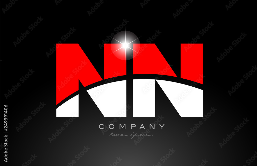 red white color letter combination nn n n alphabet for logo icon design red white color letter combination nn n n alphabet for logo icon design