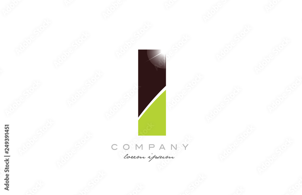 letter i alphabet in green and brown color for logo icon design letter i alphabet in green and brown color for logo icon design