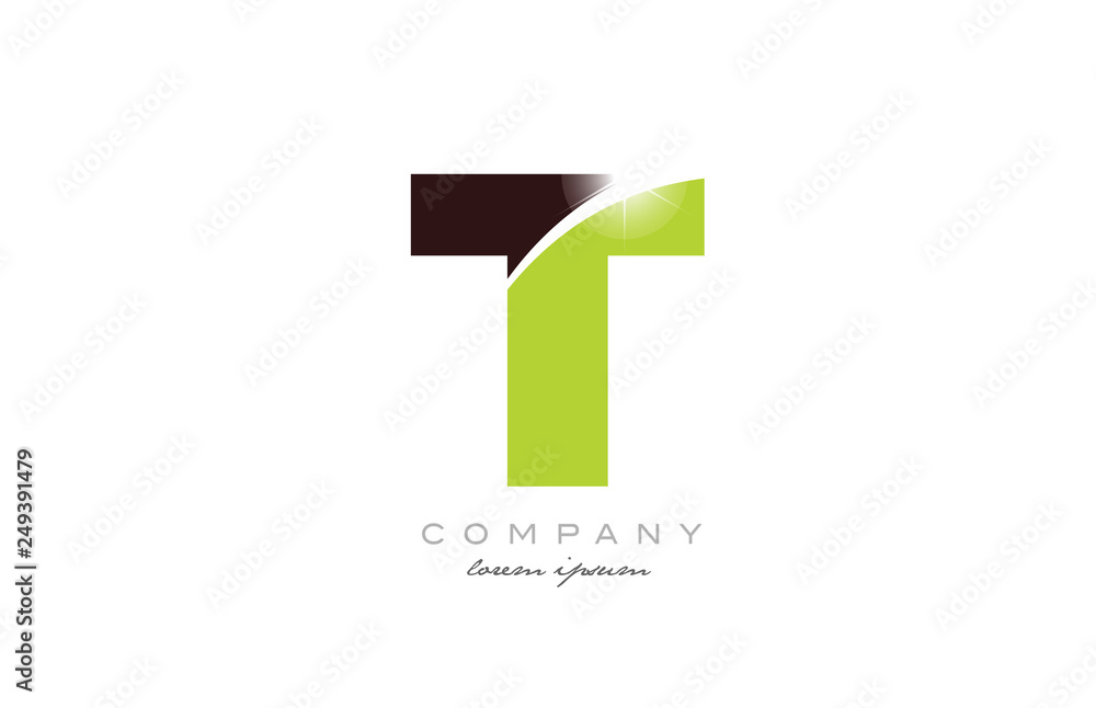 letter t alphabet in green and brown color for logo icon design letter t alphabet in green and brown color for logo icon design