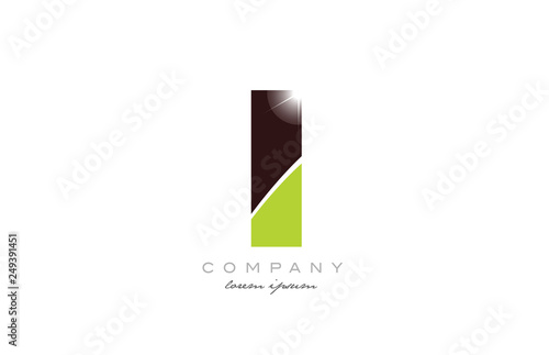 Free Download letter i alphabet in green and brown color for logo icon design - GFXLoad