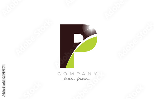 letter p alphabet in green and brown color for logo icon design Free Download letter p alphabet in green and brown color for logo icon design - GFXLoad