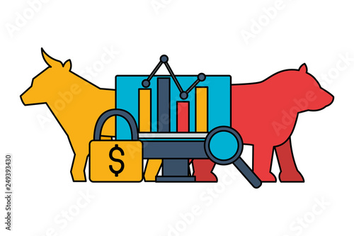 bull bear dollar chart stock market