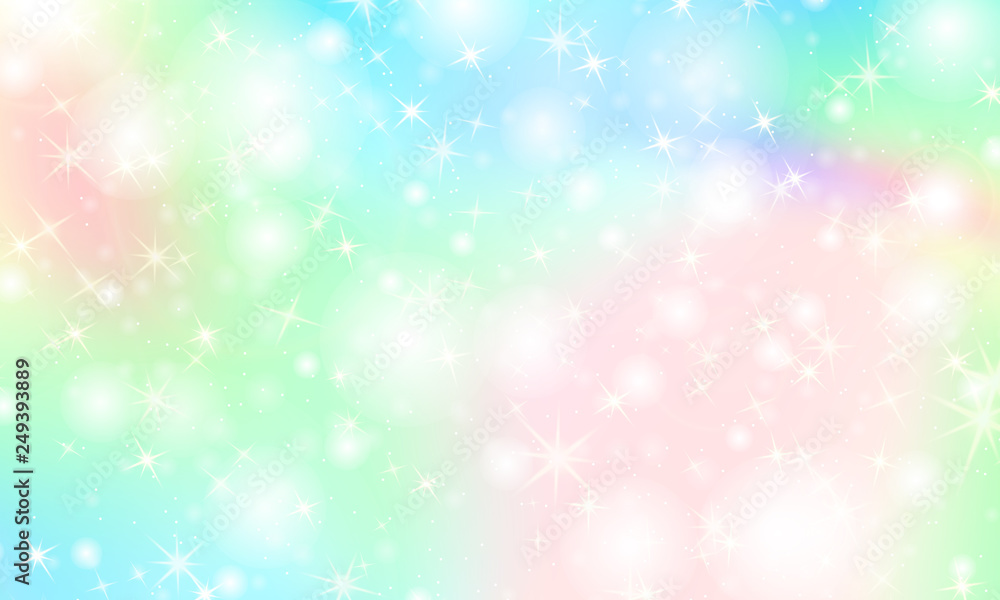 Unicorn rainbow background. Holographic sky Unicorn rainbow background. Holographic sky