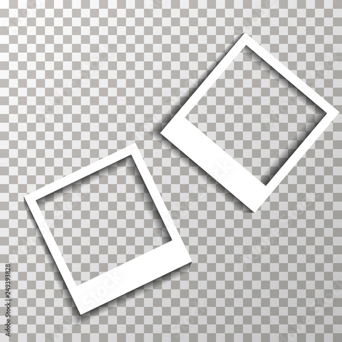 Photo frames on the transparent background Vector.
