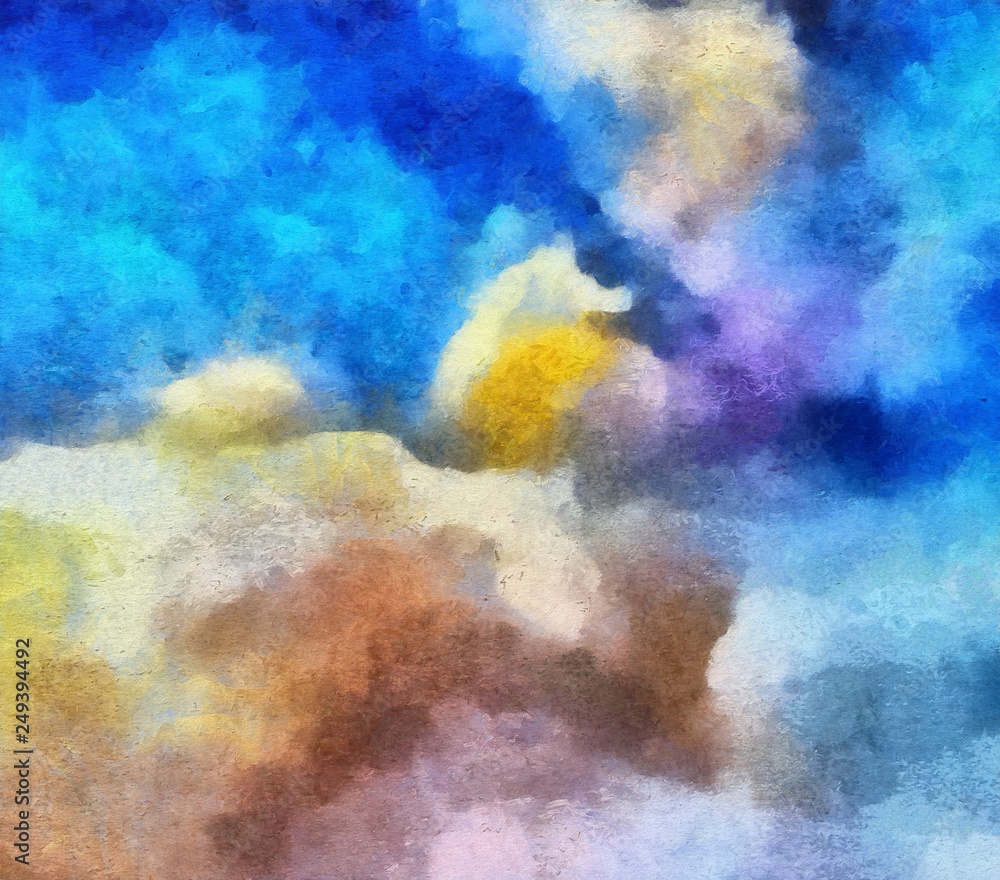 Detailed close-up grunge clouds abstract background. Dry brush strokes hand drawn oil painting on canvas texture. Creative simple pattern for graphic work, web design or wallpaper. Chaotic splashes. Detailed close-up grunge clouds abstract background. Dry brush strokes hand drawn oil painting on canvas texture. Creative simple pattern for graphic work, web design or wallpaper. Chaotic splashes.