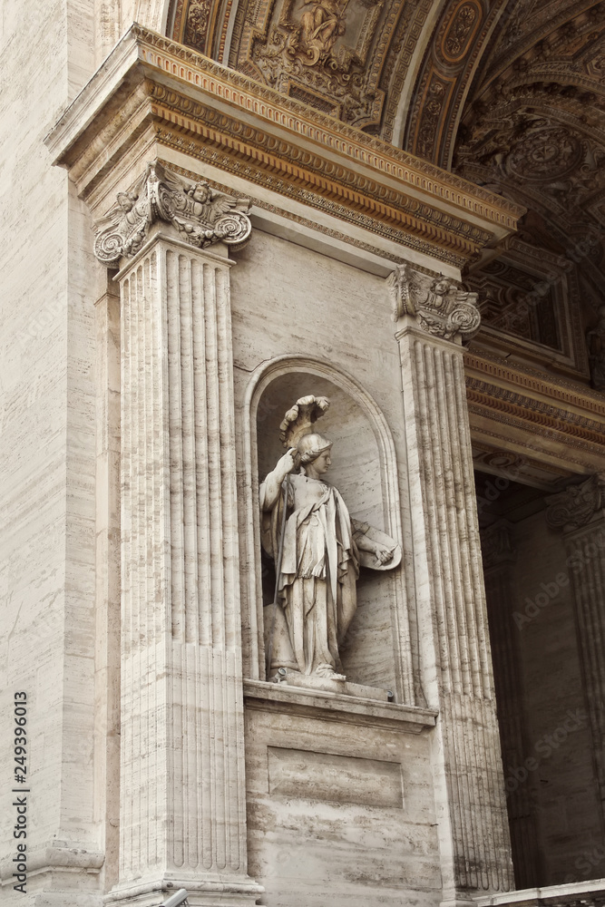 Statue on the Saint Peter's Basilica, Vatican.