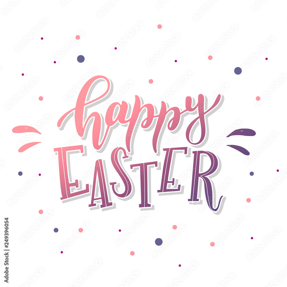 Happy easter lettering quote for cards, posters, prints, invitations, banners and other decor 