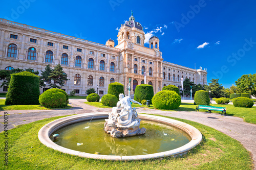 Maria Theresien Platz square in Vienna architecture and nature view