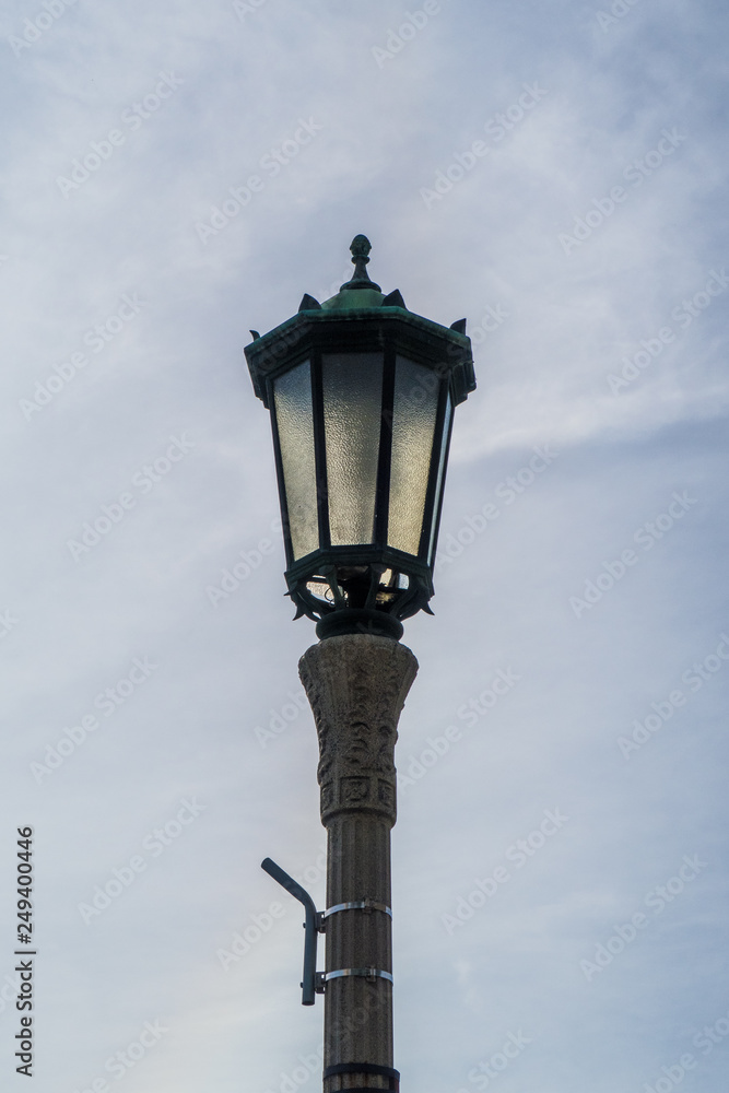 street lamp in the cloudy sky
