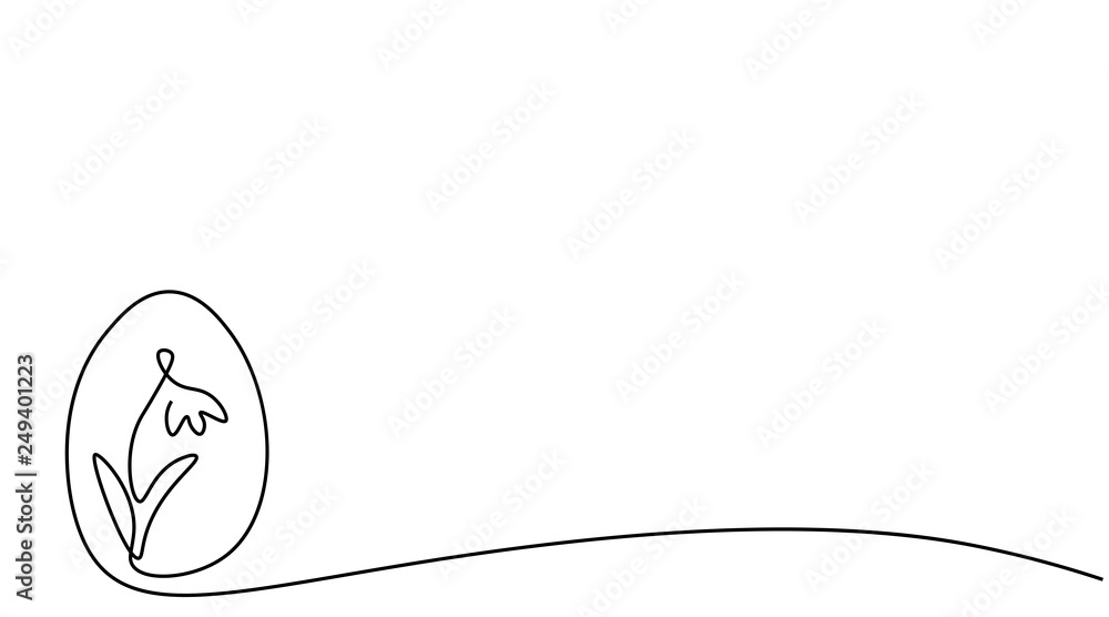 Easter egg one line drawing, vector illustration. Easter egg one line drawing, vector illustration.