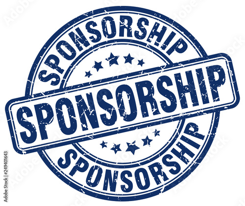 sponsorship blue grunge stamp