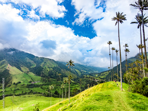 Beautiful mountainous scenery of Valle del Cocora in Salento, Colombia