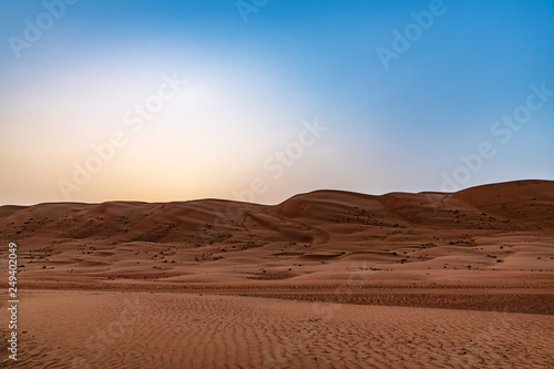 Wahiba Sands in Oman at early morning. It is known as Sharqiya Sands or Ramlat al-Wahiba. © Hamdan Yoshida