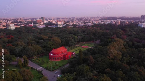 sunset bangalore city famous library park aerial panorama 4k india photo