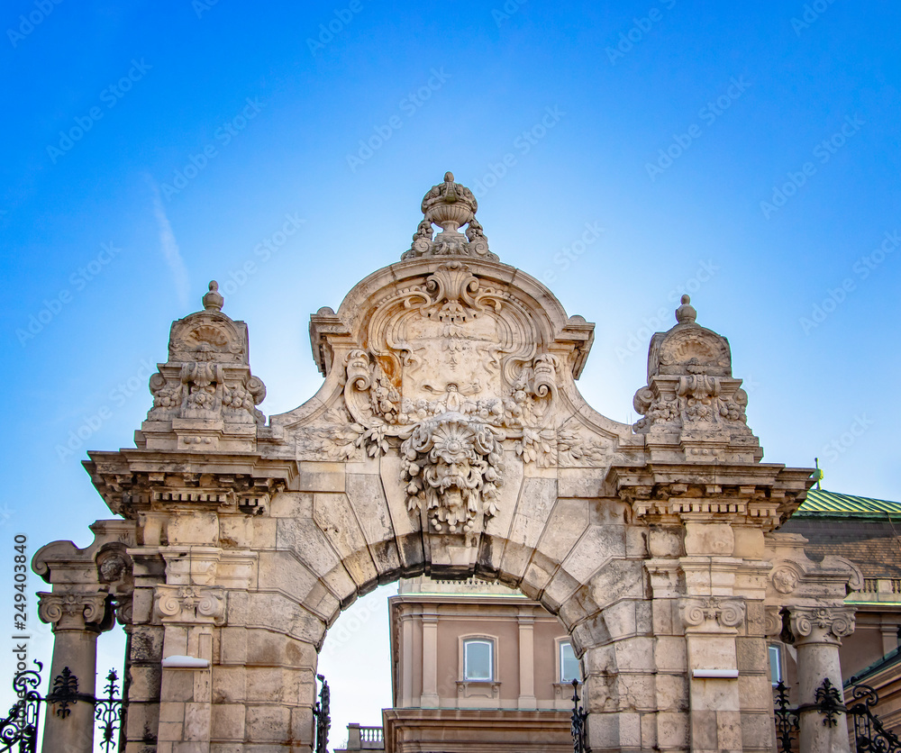 The gate of Buda palace in Budapest, Hungary.
