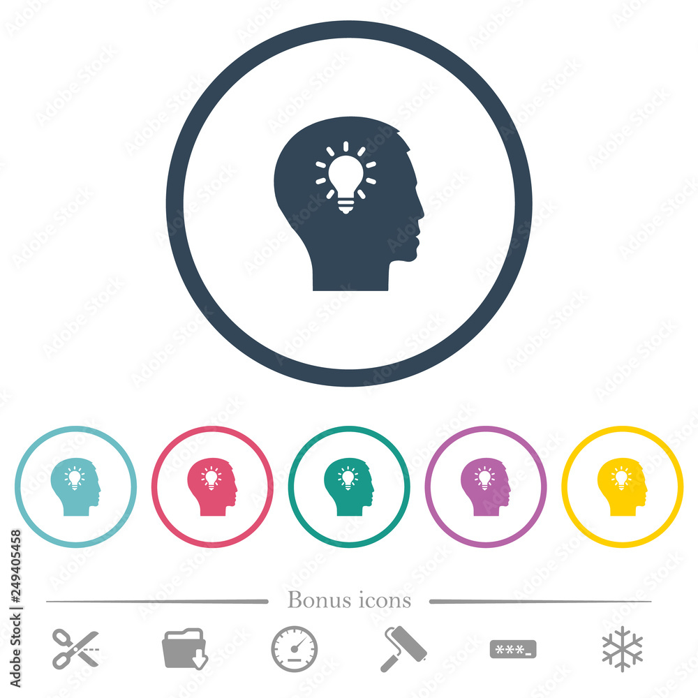 Idea flat color icons in round outlines Idea flat color icons in round outlines