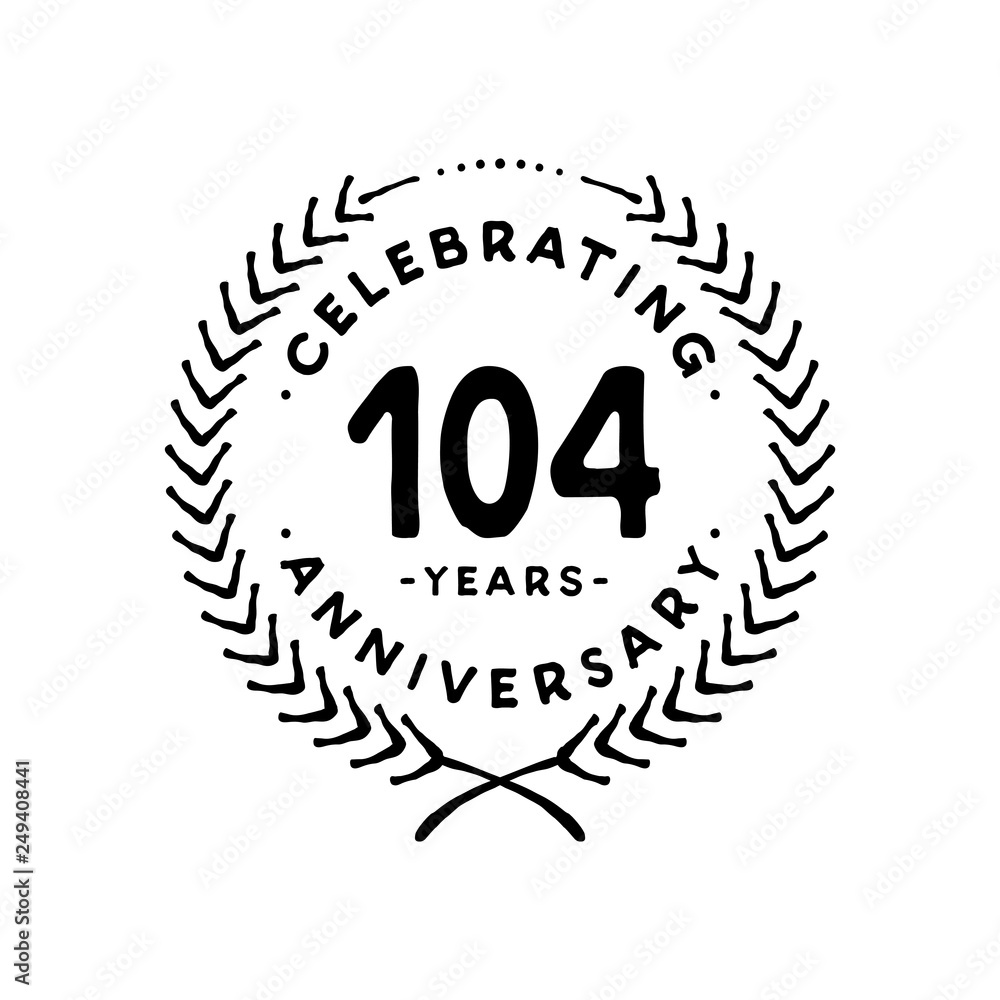 104 years design template. 104th vector and illustration 