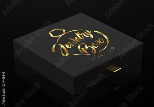 Download Closed Black Jewelry Box Mockup Stock Template Adobe Stock