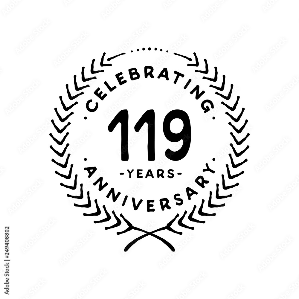 119 years design template. 119th vector and illustration 119 years design template. 119th vector and illustration
