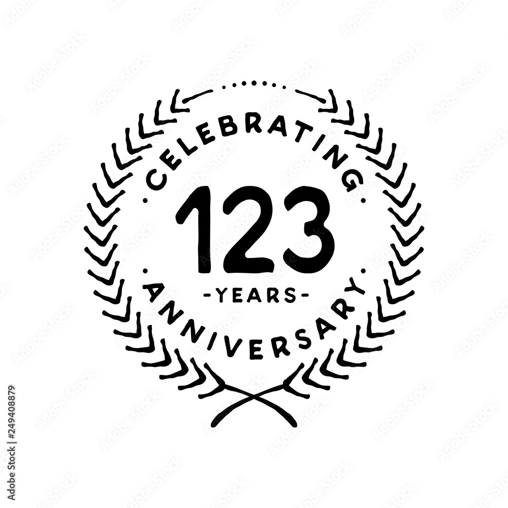 123 years design template. 123rd vector and illustration 123 years design template. 123rd vector and illustration