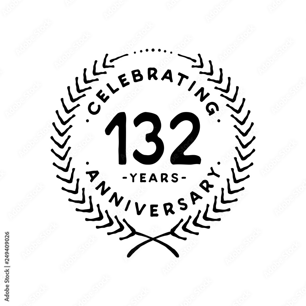 132 years design template. 132nd vector and illustration 132 years design template. 132nd vector and illustration