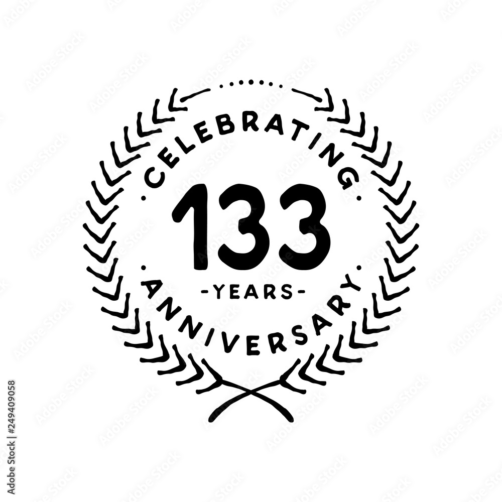 Fototapeta premium 133 years design template. 133rd vector and illustration 