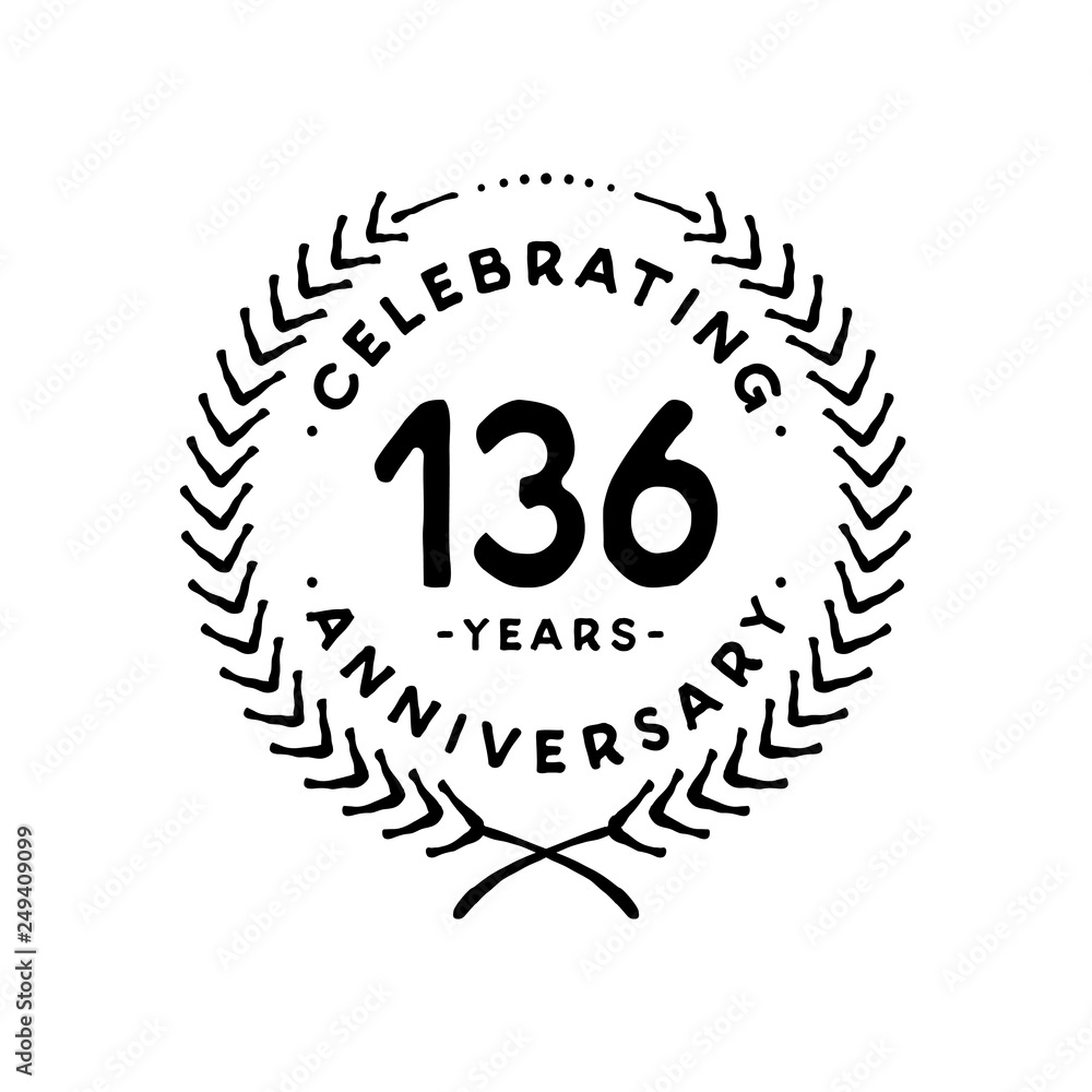 Fototapeta premium 136 years design template. 136th vector and illustration 