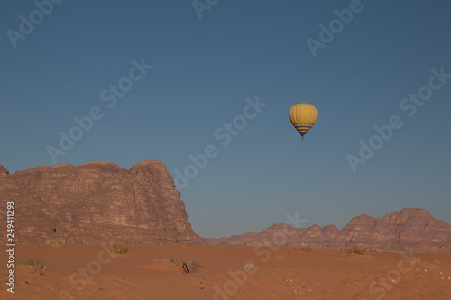 Hot air balloon in Wadi Rum Desert, Jordan