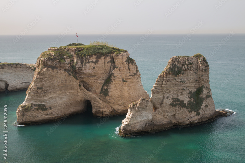 Fototapeta premium Pigeon Rocks in Raouche, Beirut, Lebanon, Middle East