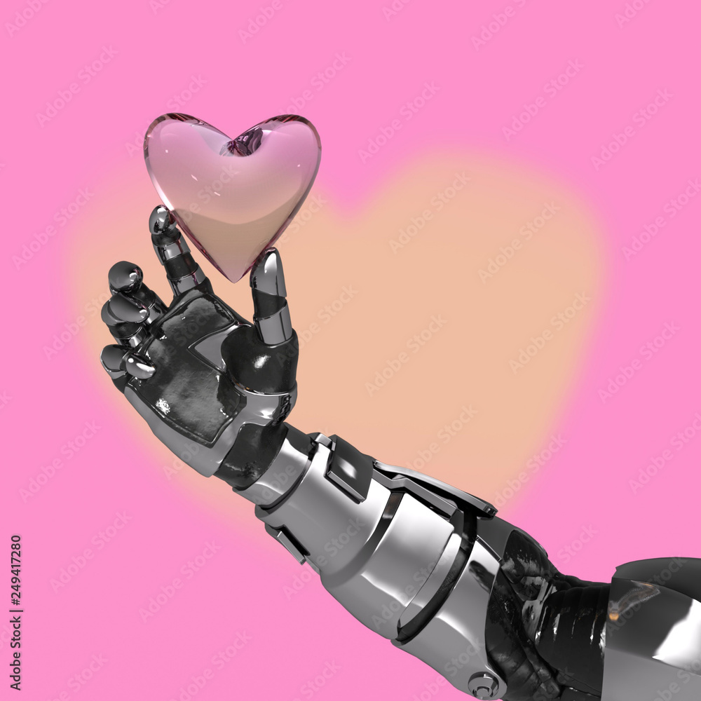 ロボット アンドロイド 手 ハート Robot Android Hand Heart Stock イラスト Adobe Stock