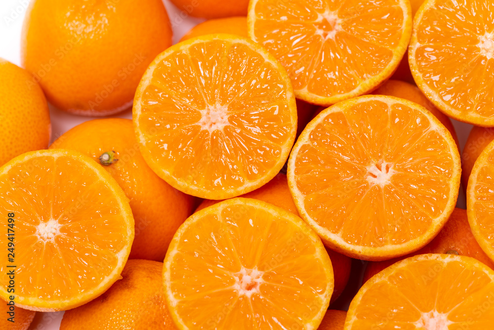 Set of Mandarin Oranges Cut in Half. Vitamins healthy lifestyle vegan superfoods concept. Set of Mandarin Oranges Cut in Half. Vitamins healthy lifestyle vegan superfoods concept.