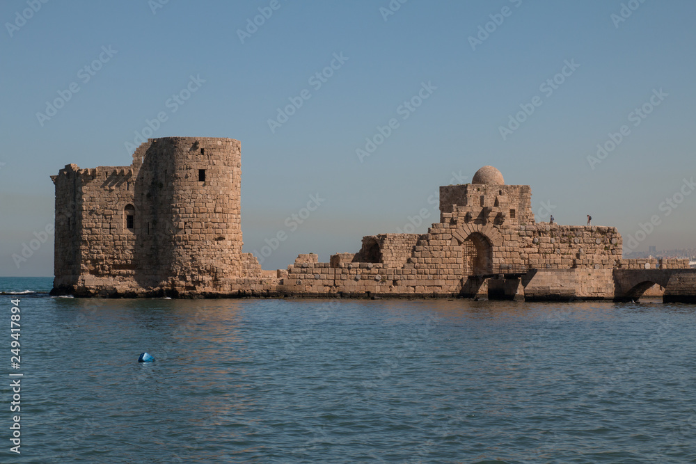 Crusader sea castle, Sidon, Lebanon, Middle East