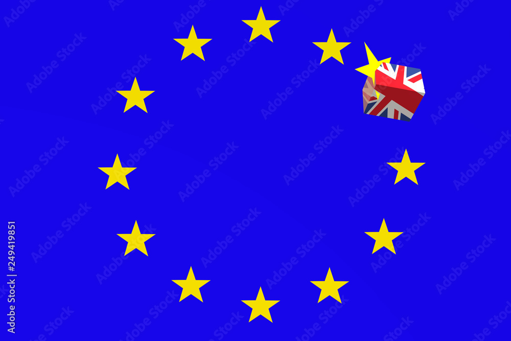 Brexit concept. European Union Flag and UK flag. Brexit concept. European Union Flag and UK flag.