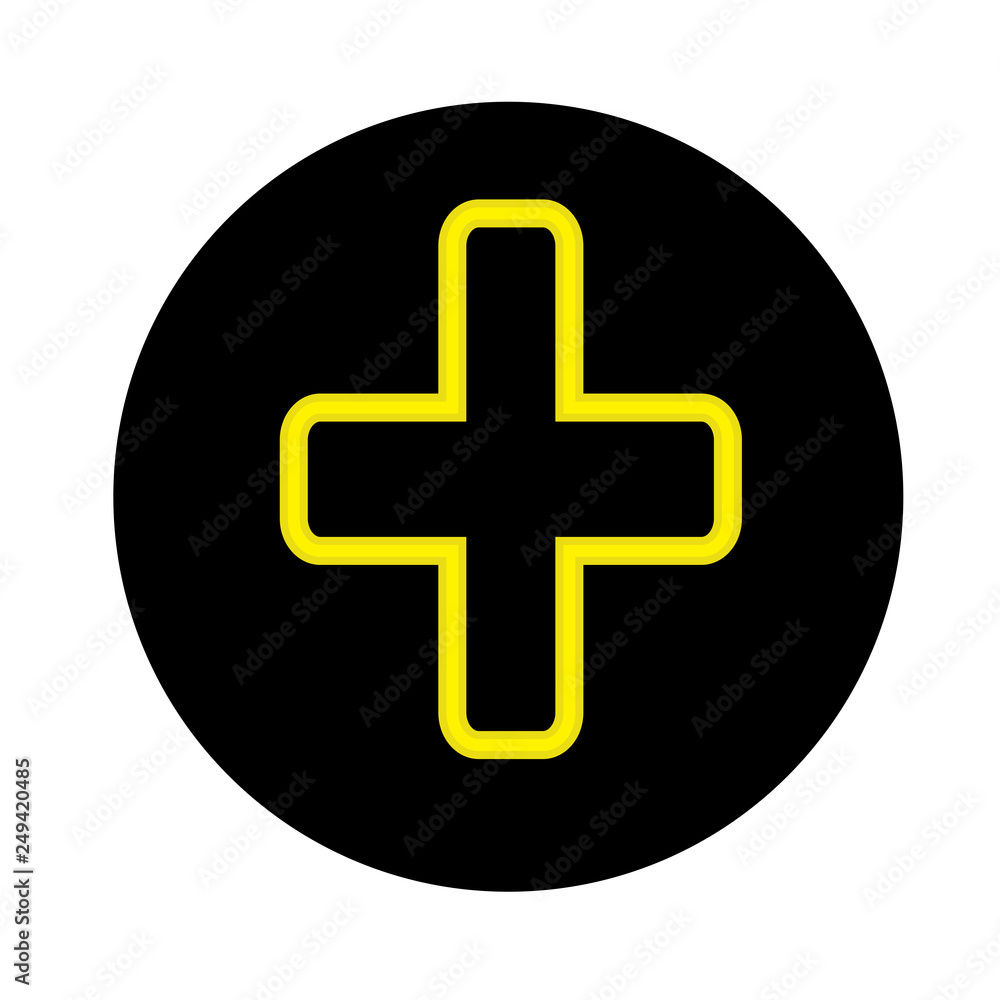Obraz premium Easter-Yellow Cross Button
