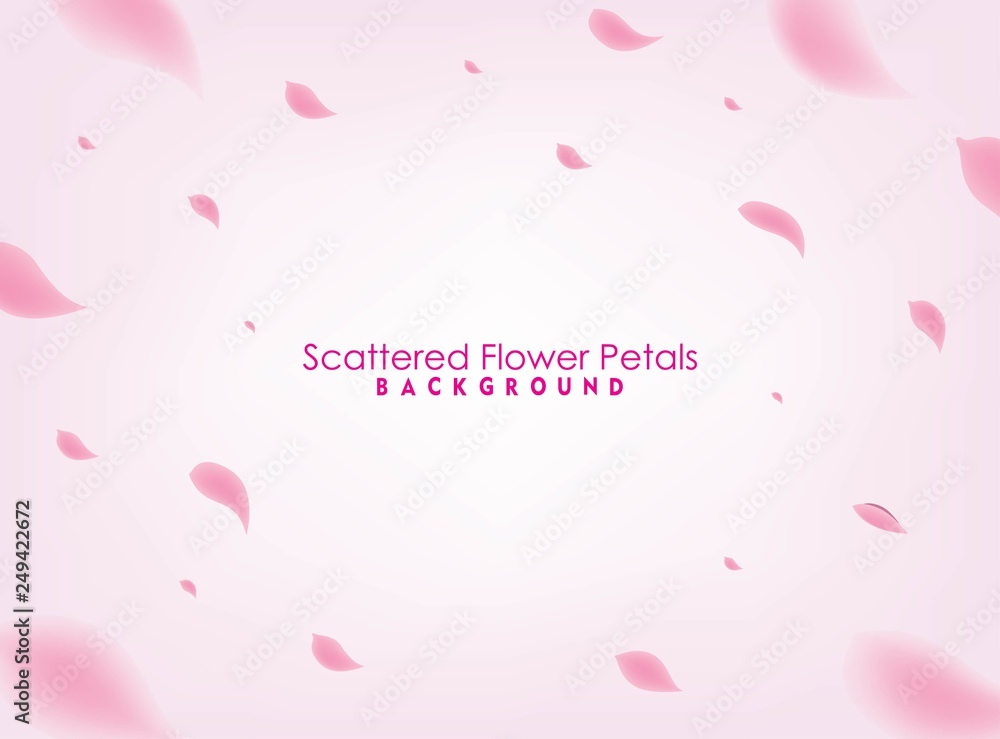 Pink Flower Petals Background. Scattered Petals Vector Design for Card, Banner, Poster and Event Background.