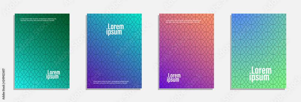 Colorful and modern cover design. Set of geometric pattern background Colorful and modern cover design. Set of geometric pattern background
