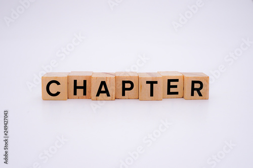 Chapter Word Written In Wooden Cube