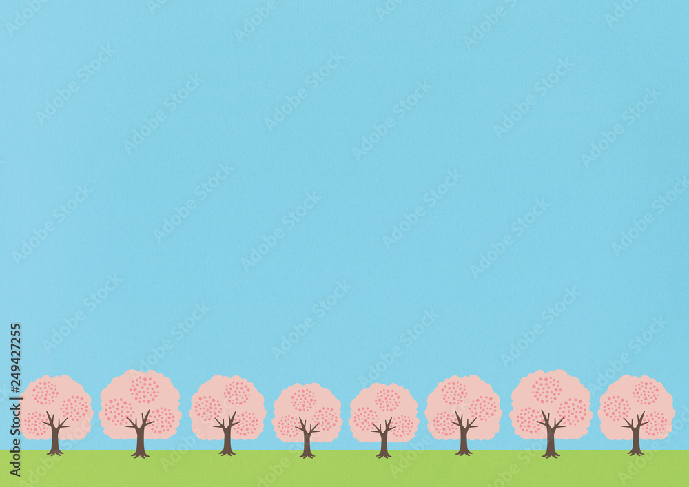 桜・桜の木・桜並木・お花見のイラスト