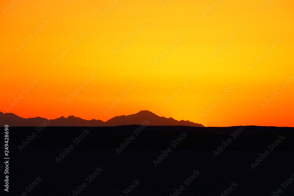 Naklejka premium Sunset in the mountains of Africa