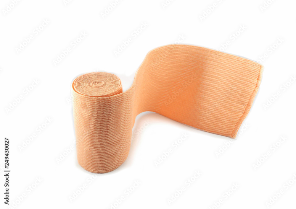 Obraz premium Elastic bandage Medical bandage roll isolated on white background