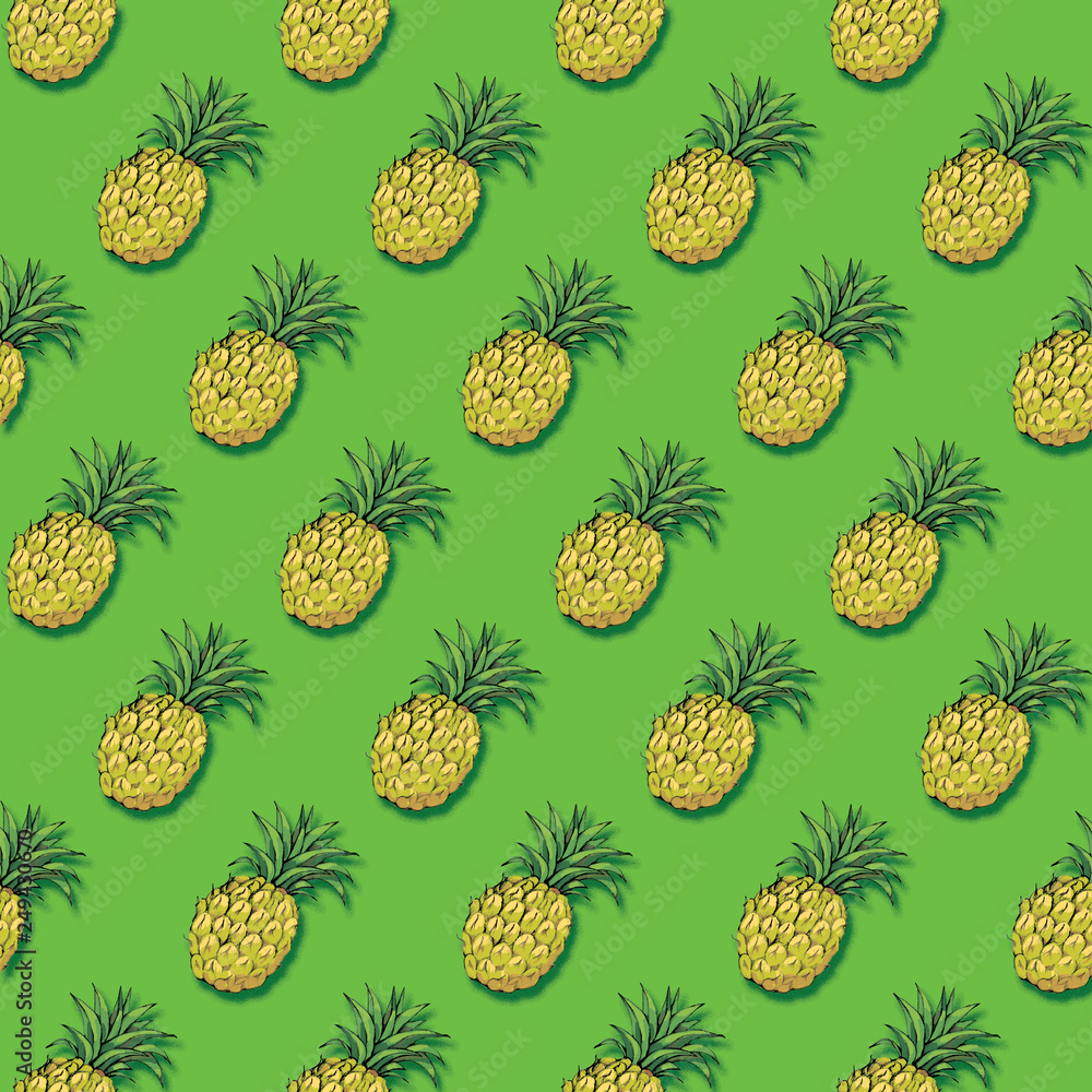 Fototapeta premium pineapple_pattern_green