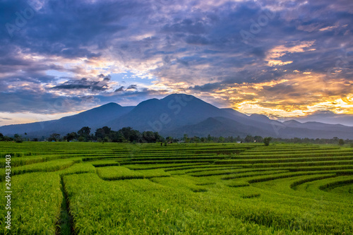 mountain range with sky sunrise natural beauty of bengkulu utara indonesia with mountain barisan and green nature asia