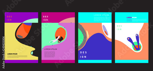 Liquid and Flat Abstract Poster Design Template