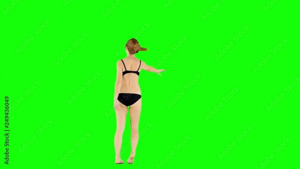 Woman Performing Burlesque Dance Green Screen Woman Performing Burlesque Dance Green Screen