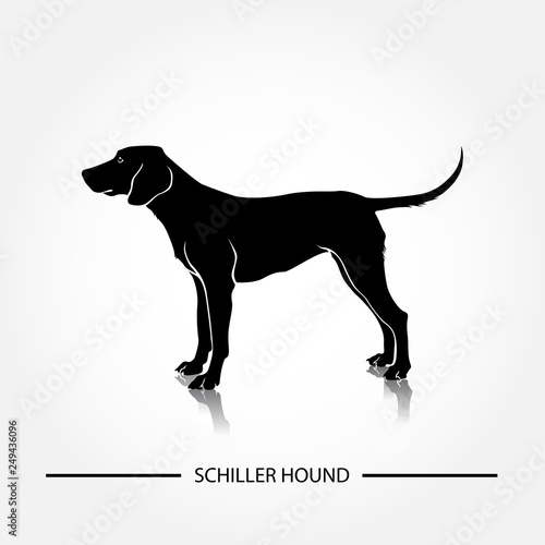 Vector Schiller Hound Dog Silhouettes.