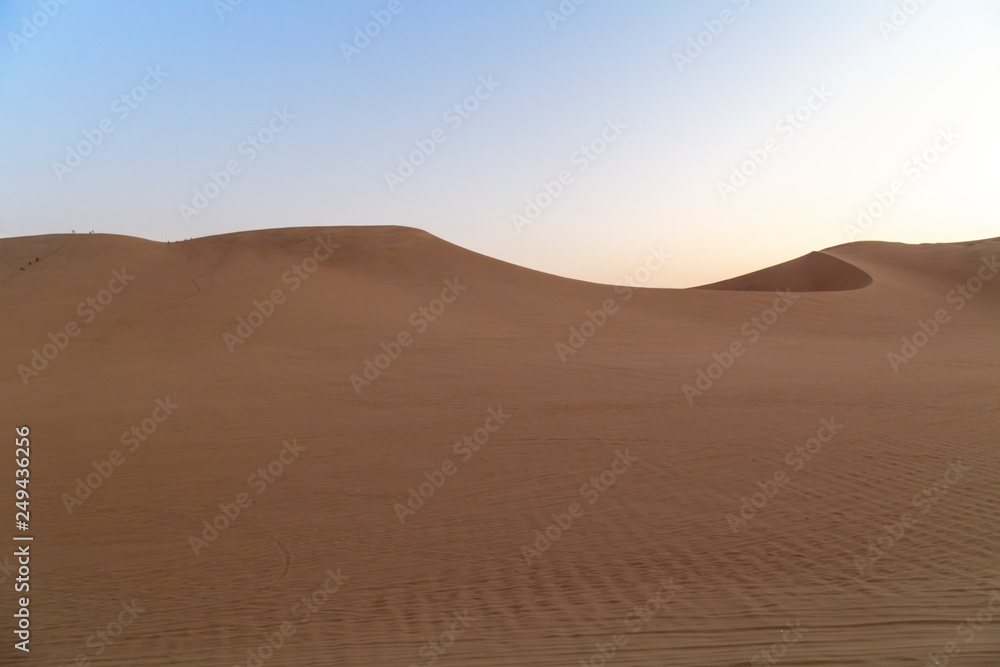 Desert during sunset at Huacachina Oasis in Ica, Peru. Desert during sunset at Huacachina Oasis in Ica, Peru.