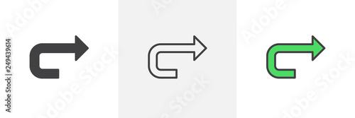 Forward arrow icon. Line, glyph and filled outline colorful version, redo arrows outline and filled vector sign. Symbol, logo illustration. Different style icons set. Pixel perfect vector graphics