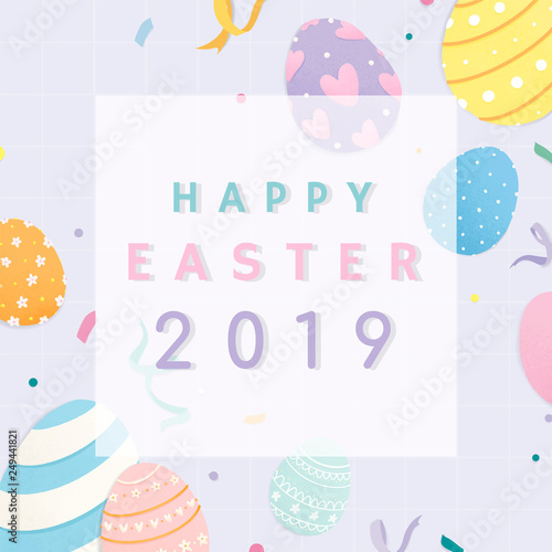 Happy Easter 2019 card design